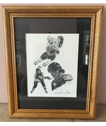 David Maas Signed &amp; Numbered Mario Lemieux Wood Framed &amp; Matted Drawing - €20,72 EUR