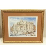 Roma - Fontana Di Trevi Italy Beautifully Framed Watercolor Print - £25.80 GBP