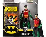The Caped Crusader Variant Robin 4&quot; Action Figure with 3 Mystery Accesso... - £11.64 GBP