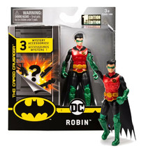 The Caped Crusader Variant Robin 4&quot; Action Figure with 3 Mystery Accessories MOC - £11.65 GBP