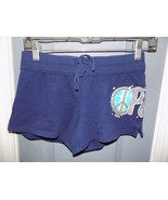 Justice Navy Glitter PEACE Knit Athletic Shorts Size 12 Girl&#39;s EUC - $20.70