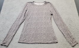 Cuddl Duds Blouse Top Womens Medium Multi Software Stretch Long Sleeve Crew Neck - £12.54 GBP