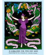 Walter Crane A Garland for May Day Mayday 1895 Woodcut 18 x 24 in Color ... - €23,15 EUR