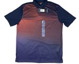 Men’s Large Greg Norman Play Dry Blue Red Striped Polo Golf Shirt Snagged - $12.86