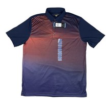 Men’s Large Greg Norman Play Dry Blue Red Striped Polo Golf Shirt Snagged - $12.86
