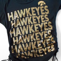 C3 For Her By Alyssa Milano Hawkeyes Women T Shirt Gold Letters Size XL Tee - £16.98 GBP