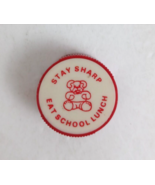 Vintage Stay Sharp Eat School Lunch Teddy Bear Handheld Pencil Sharpener 1&quot; - $6.75 CAD
