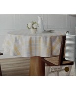 Everhome 70” Round Multicolor Plaid Tablecloth Golden Haze - £21.78 GBP