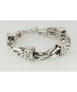Heavy Sterling Silver Double-Strand Chunky Statement Chain Bracelet Togg... - $1,553.95 CAD