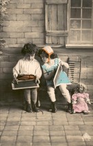 Children, doll, toy, vintage Art Deco postcard Gifts Tinted, 1920 Circa,... - $4.95