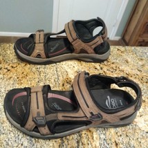 Abeo Men&#39;s Cayucos Sport Sandals Brown Size 14 Bio System Leather - $58.41