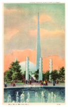 Theme Center from Plaza of Light New York Worlds Fair Linen Postcard - $3.92