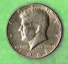 1968 D Kennedy Half Dollar - XF Near Uncirculated - $6.00