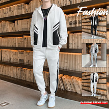 Men&#39;s Sports Sweater Suit Cardigan Hooded Sweatpants Two-piece Set High-end Runn - £33.81 GBP+