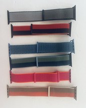 Apple Watch Nylon Hook &amp; Loop Bands for Sizes 42, 44, 45 Six Colorful Bands - £23.26 GBP