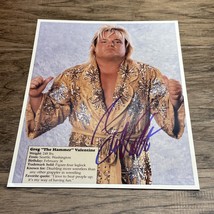 Vintage Greg The Hammer Valentine Autographed 8X10 Picture WWE WWF KG JD - $24.74
