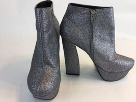 DV by Dolce Vita Silver Platforms Boots Heels Booties 9.5 Dance Zoolander  Emo - £19.72 GBP