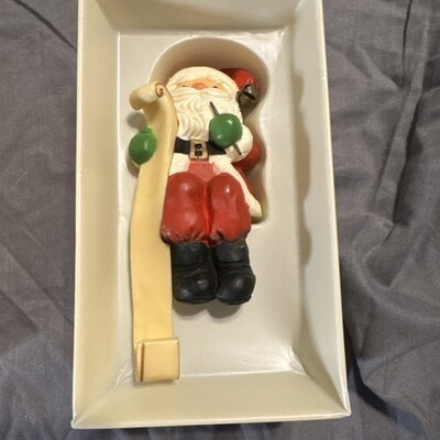 Vintage 1984 Hallmark Christmas Santa Claus List Stocking Hanger Item image 2