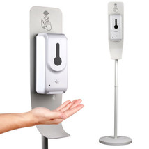 1000ml Automatic Liquid Soap Dispenser Steel Floor Stand Touchless Refillable - £46.69 GBP