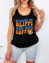 Running On Blippi And Iced Coffee Graphic Tank Top for Women Moms Mama M... - £18.79 GBP