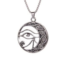 Men Silver Egypt Eye of Horus Pendant Necklace Jewelry Stainless Steel Chain 24&quot; - £13.44 GBP