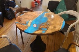 Epoxy Table ,Blue Resin, coffee Table, Epoxy Dining Table Walnut Dining Tables - £340.76 GBP+