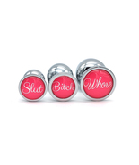 Playfully Naughty Custom Pink Butt Plug Set with Bad Word Phrases · Anal... - $130.00