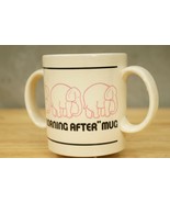 Vintage Stoneware Humor Double Handle Pink Elephant The Morning After Co... - £13.99 GBP