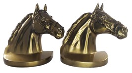 PMC 89B Horse Head Bookends Brass Gold Tone - $74.25