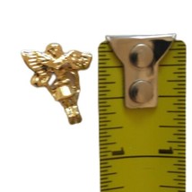 Vintage Guardian Angel Lapel Pin Tie Tack Gold Tone Rhinestone Brooch Religious - £7.87 GBP