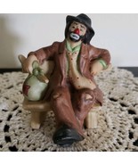 Vintage Emmett Kelly Jr. Porcelain Clown Miniature Figurine &quot;Sitting On ... - £29.43 GBP