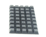 1/2&quot; Square Rubber Feet x 1/4&quot; Tall  Premium Grade 3M Adhesive Back  40 ... - £10.30 GBP