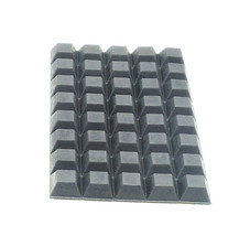 1/2&quot; Square Rubber Feet x 1/4&quot; Tall  Premium Grade 3M Adhesive Back  40 ... - £10.20 GBP