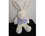 Costco Chosun Bunny Rabbit Plush Stuffed Animal White Fur Periwinkle Kni... - $29.68