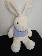 Costco Chosun Bunny Rabbit Plush Stuffed Animal White Fur Periwinkle Knit Vest - £23.72 GBP