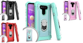 Tempered Glass / Metal Jacket Diamond Cover Phone Case For LG K31 Rebel L355DL - £7.87 GBP+