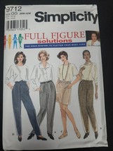 Simplicity Sewing Pattern 9712 Size 26W-32W Full Figure Pants Uncut - $90.82 MXN