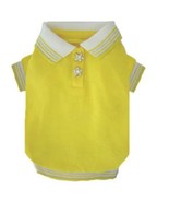 NEW Yellow Star Polo Dog Shirt Collar Jeweled STAR Buttons Clothing  S M... - £5.53 GBP
