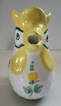 RARE YELLOW/GREEN GALLETT ROOSTER CERAMIC PITCHER MADE IN ITALY image 3