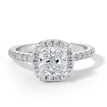 3 Ct Cushion Moissanite Engagement Band D VS moissanite Engagement Ring For Her - £122.20 GBP