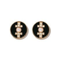 Avon In Black And White Button Earrings ~ New!!! - £11.00 GBP