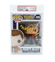 Michael J. Fox Signed Back to the Future Funko Pop #49 Marty McFly PSA Slabbed - £531.62 GBP