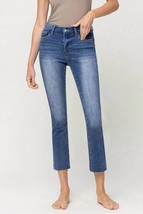 Vervet By Flying Monkey mid rise crop stretch slim straight jeans in Blue - - $37.62