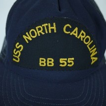 Vintage USS North Carolina Battleship BB55 US Navy Mesh Trucker Snapback Hat  - £23.64 GBP