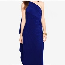 nwt $135 LAUREN ralph lauren one shoulder ruched dress 10 jersey knit mini M new - £45.95 GBP