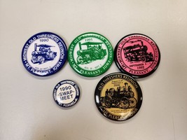 5 Vintage 1990&#39;s 2000&#39;s Midwest Old Settlers &amp; Threshers Reunion Pinback Buttons - £8.94 GBP