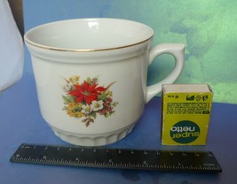 Czech Pottery Original D Bohemia Big Cup MUG Floral Flowers Pattern Gold trim RR - £11.92 GBP