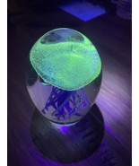 Art Glass Pink Jellyfish Paperweight Glows in the dark / Blacklight CV JD - £23.34 GBP