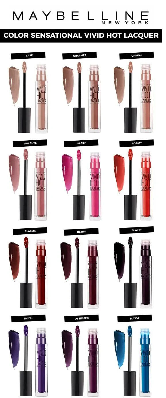 Maybelline New York Color Sensational Vivid Hot Lacquer Lip Gloss, You Choose - $4.00