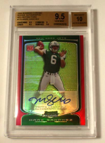 Primary image for Mark Sanchez Bowman Chrome Red REFRACTORS Auto Rookie BGS 9.5/10